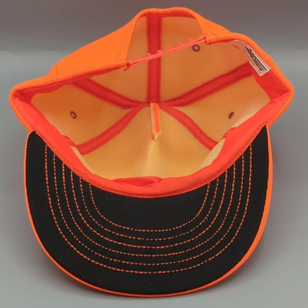 Vintage 3M Hat Orange Full Foam Snapback Cap America Made USA 90s Promo